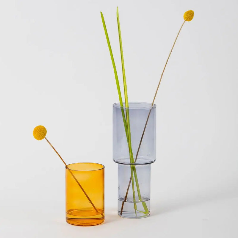 Stacking Glass Vase, Grey-Orange