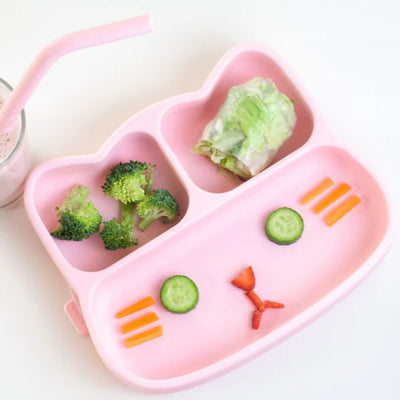 Cat Stickie Plate in Powder Pink