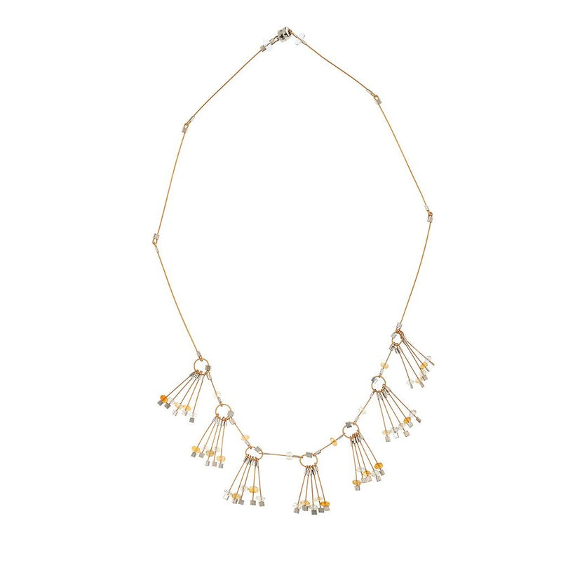 Meghan Patrice Riley, Tassel Necklace in Citrine/Gold with Silver