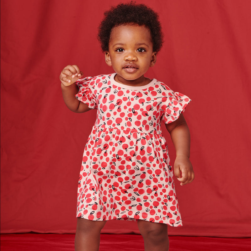 Ruffle Sleeve Baby Dress by Tea Collection, Oasis Fruit