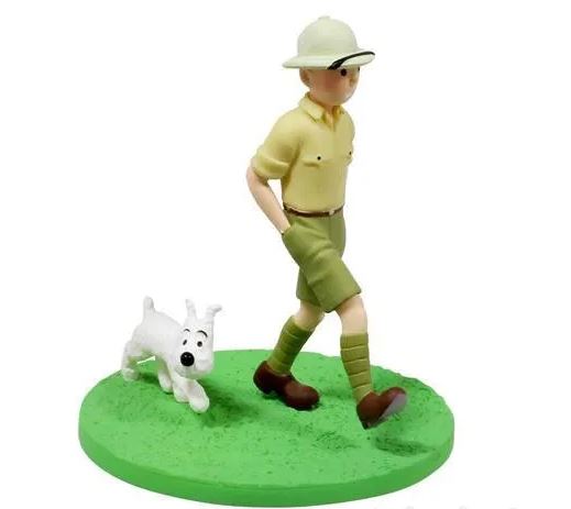 Tin Tin Figurines, Tintin and Snowy Exploring “Cofrett scene plastique, Tintin Explorateur”