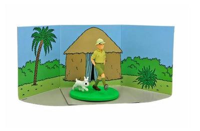 Tin Tin Figurines, Tintin and Snowy Exploring “Cofrett scene plastique, Tintin Explorateur”