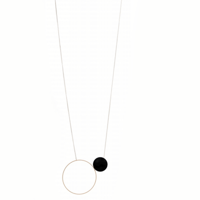 Halo & Orb Necklace, Gold + Black