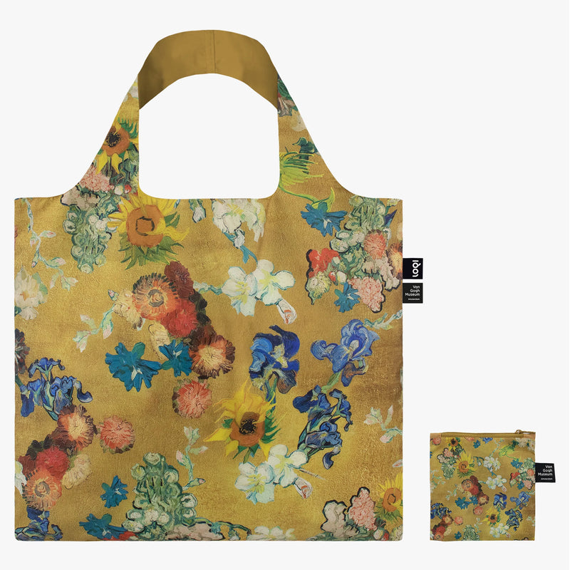 LOQI Bag, Vincent Van Gogh, Bouquet/Flower Pattern Gold
