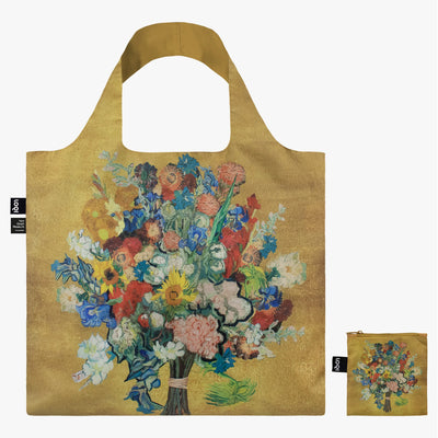 LOQI Bag, Vincent Van Gogh, Bouquet/Flower Pattern Gold