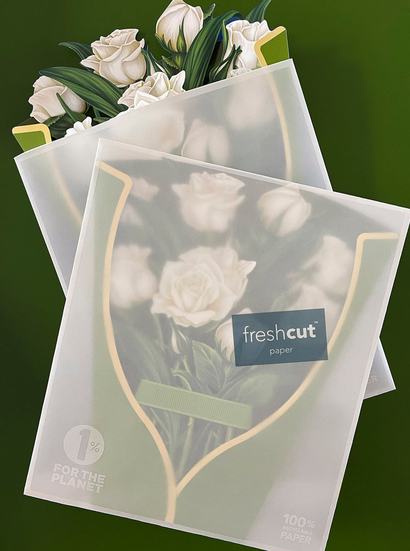 Fresh Cut Paper, White Roses