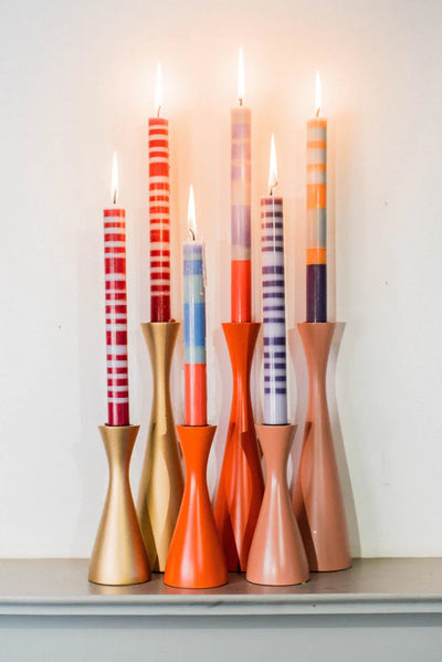 Tall Candles in Gunmetal, Opaline, Marigold