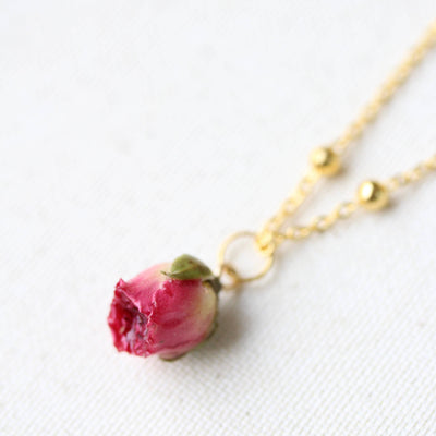 Whole Rosebud Necklace