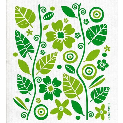 Swedish Dishcloth, Green Garden