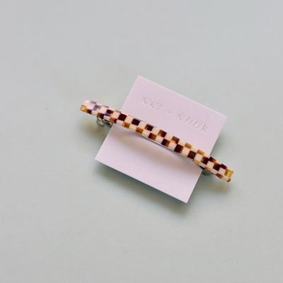 Nat + Noor, Jela Barrette Brown + Cream Checkered
