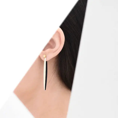 Twins Ear Jackets, Silver + Black