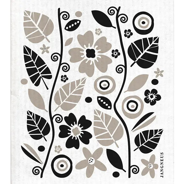Swedish Dishcloth, Black Garden