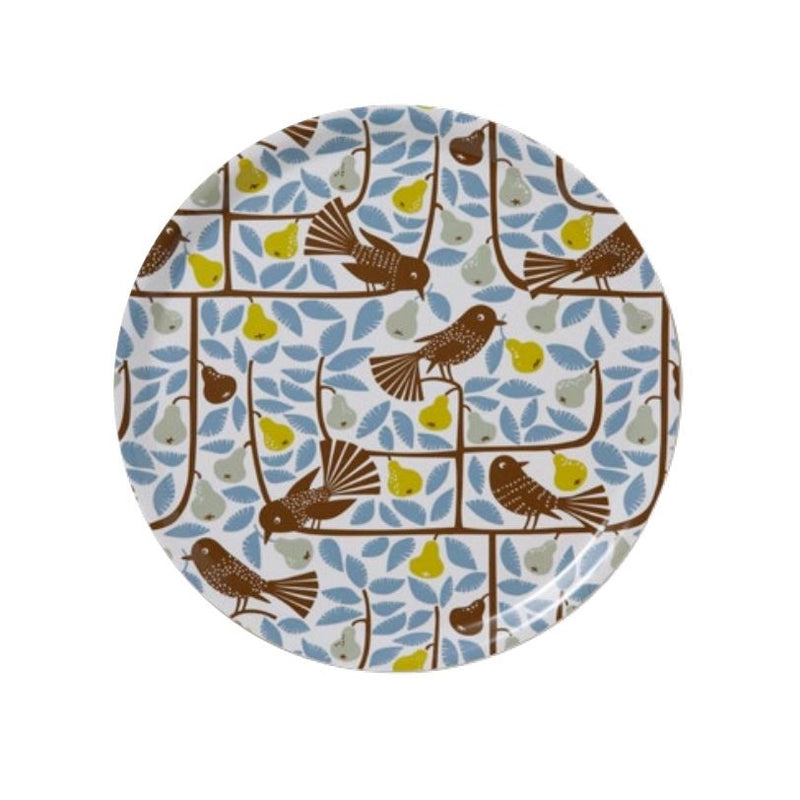 Pears and Birds Round Tray