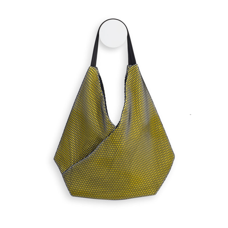 IN.ZU Bevel Bags in Black and Lime Hive