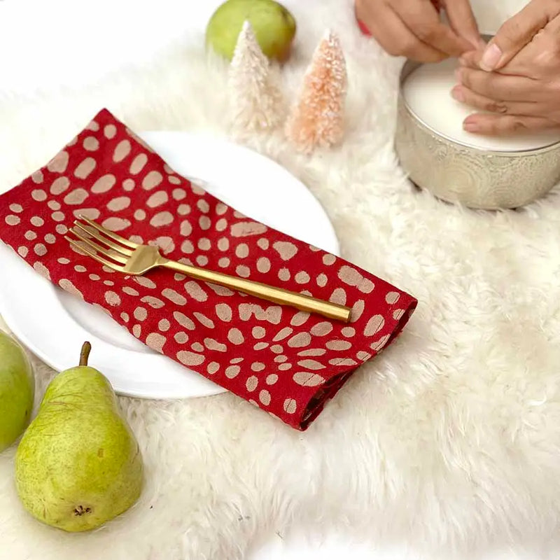 Love Sprinkles, Cloth Napkins in Red