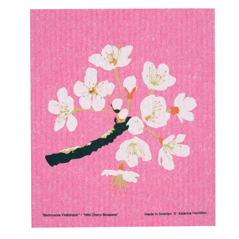 Swedish Dish Cloth - Wild Cherry Blossoms