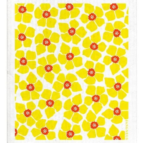 Swedish Dishcloth, Yellow Daffodil