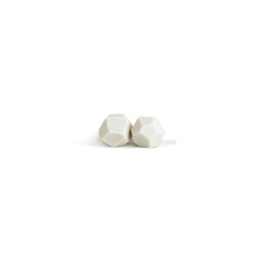 Jenna Vanden Brink, White Faceted Porcelain Stud Earrings