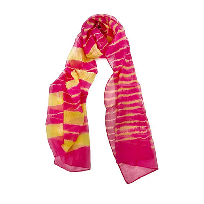 Cotton Silk Scarf, Stripes Design