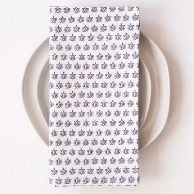 Uma Olive Navy Block Printed Napkins