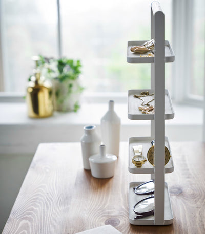 Tower 4-Tier Accessory Tray with wooden handle