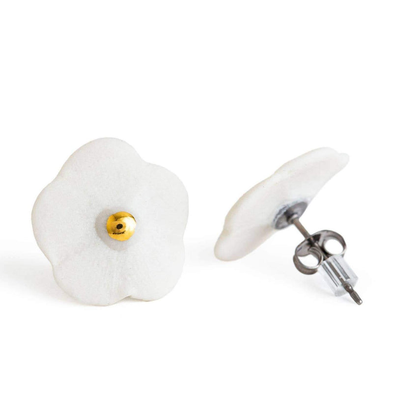 Flower Stud Earrings in Light Pink
