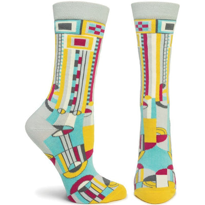 Ozone Socks, Frank Lloyd Wright Saguaro Socks, Turquoise