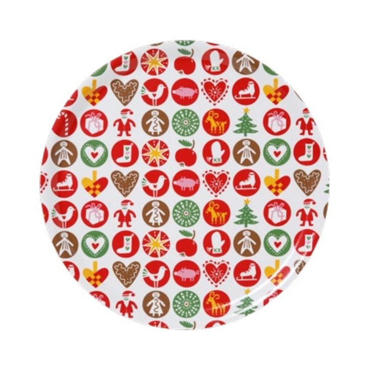 Holiday Ornaments Round Tray