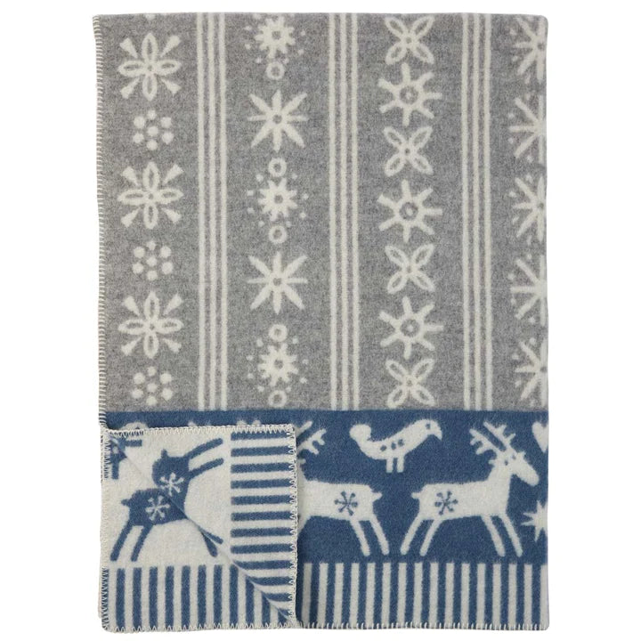 Klippan Lambs Wool Blanket, Lapland Blue