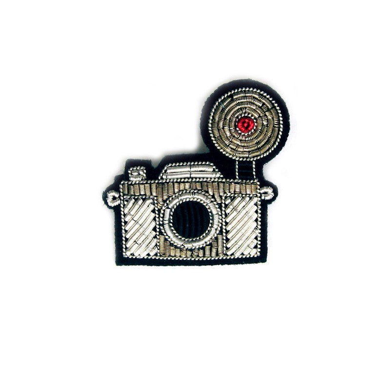 Embroidered Pin: Silver Camera