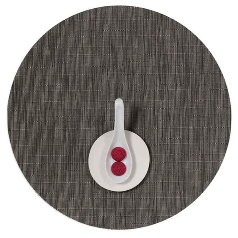 Round Placemat - Bamboo in Gray Flannel