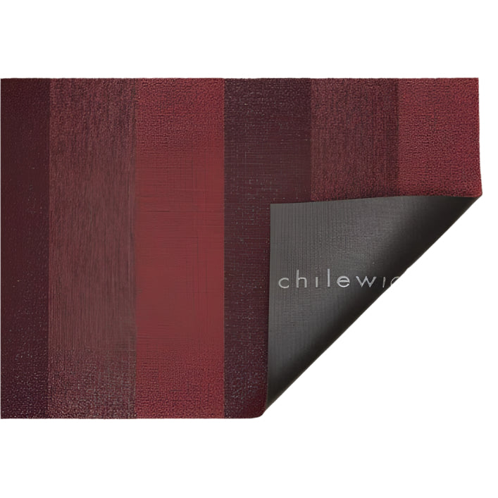 Marbled Stripe Shag Floor Mat in Ruby