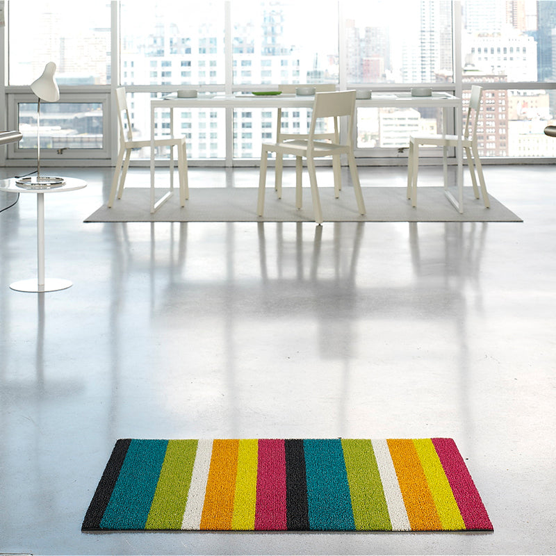 Bold Stripe Shag Floor Mat