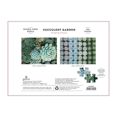 Succulent Garden: Double Sided Puzzle, 500 Pieces