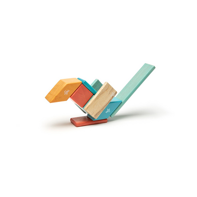 14 Piece Magnetic Wooden Block Set in Sunset