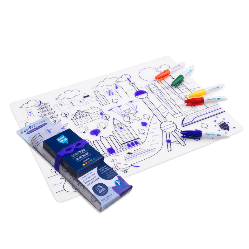 Coloring Placemat Kit - Futuristic City