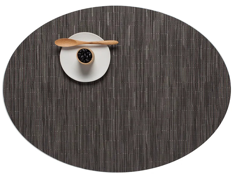 Oval Placemate - Bamboo in Gray Flannel