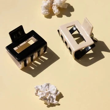 Nat + Noor, Two Tone Hair Claw In Black