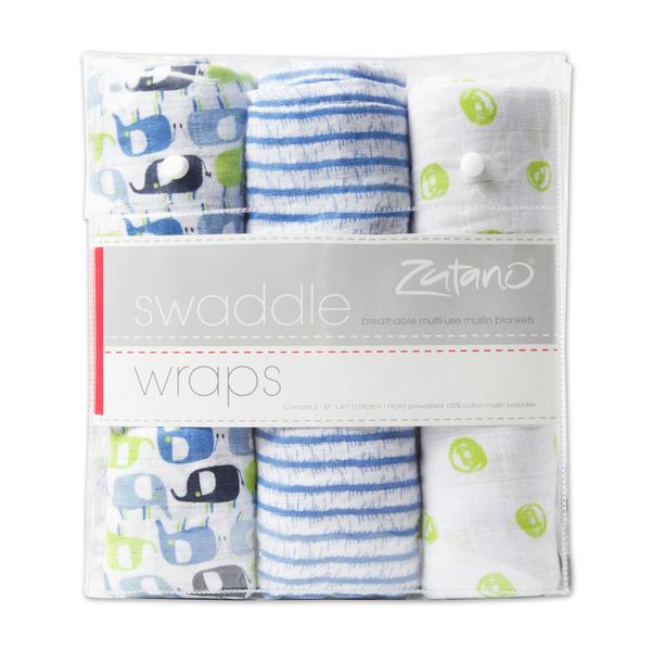 Blue Elephant Swaddle Pack