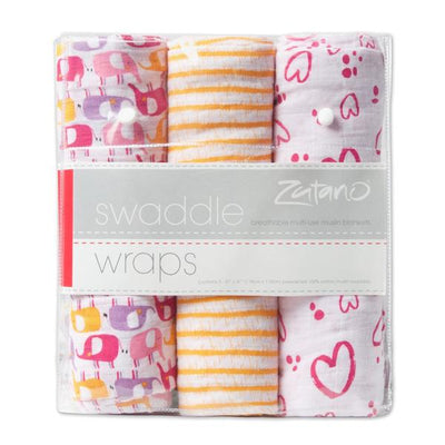 Pink Elephant Swaddle Pack