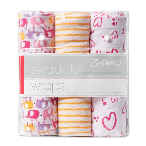 Pink Elephant Swaddle Pack